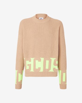 GCDS LIGHT BROWN LOW BAND SWEATER