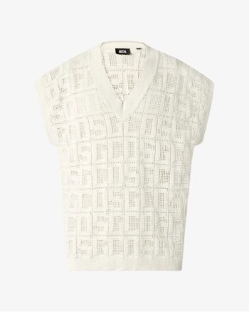 GCDS MONOGRAM MACRAMÈ GILET