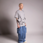 GREY MESH POCKETS HARNESS T-SHIRT