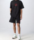 MSGM MAN'S COTTON BLACK SHORTS