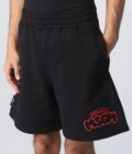 MSGM MAN'S COTTON BLACK SHORTS