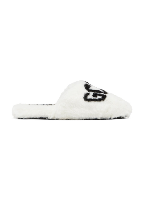 GCDS FUR LOGO SLIPPERS