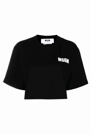 MSGM Logo-print cropped T-shirt