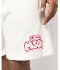 MSGM MAN'S COTTON CREAM SHORTS