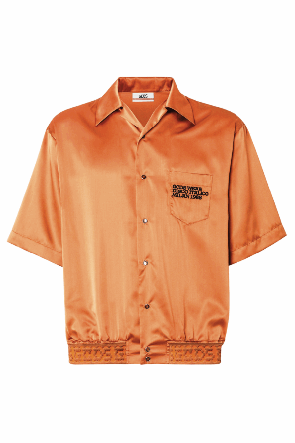 GCDS EMBROIDERED SATIN BOWLING SHIRT