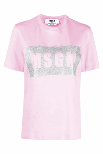 MSGM Light pink cotton T-shirt