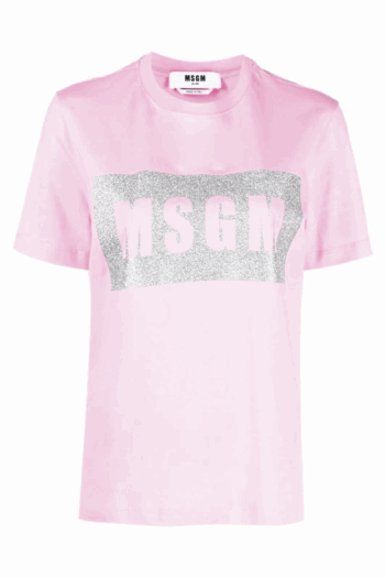 MSGM Light pink cotton T-shirt
