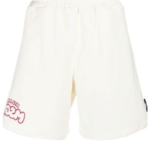 MSGM MAN'S COTTON CREAM SHORTS