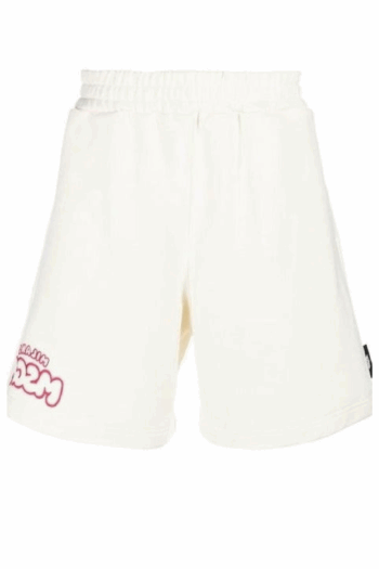 MSGM MAN'S COTTON CREAM SHORTS