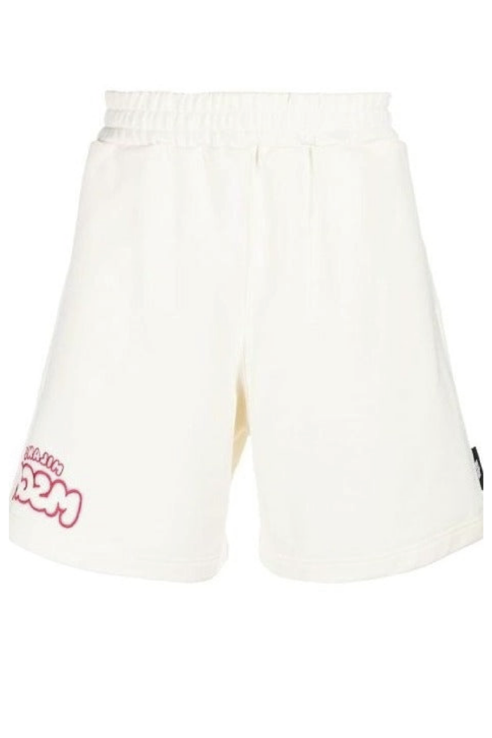 MSGM MAN'S COTTON CREAM SHORTS