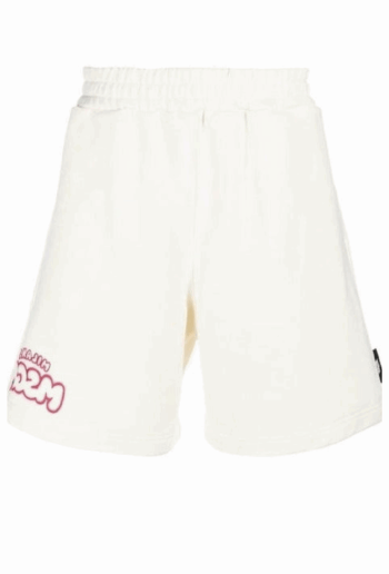 MSGM MAN'S COTTON CREAM SHORTS