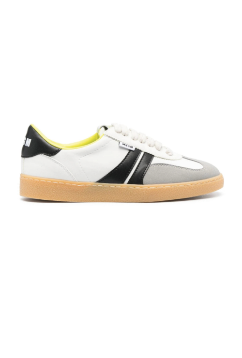 MSGM WHITE AND BLACK SNEAKERS