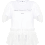 MSGM WOMAN'S OPTICAL WHITE T-SHIRT