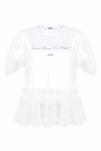 MSGM WOMAN'S OPTICAL WHITE T-SHIRT