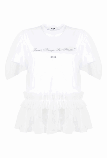 MSGM WOMAN'S OPTICAL WHITE T-SHIRT