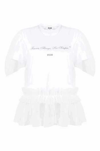 MSGM WOMAN'S OPTICAL WHITE T-SHIRT