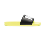 MSGM MEN'S NEON YELLOW AND BLACK SLIDE
