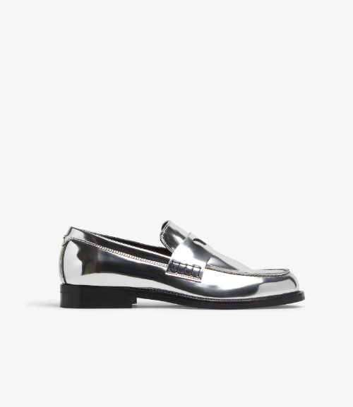 GCDS SILVER WIRDO MIRROR LOAFERS