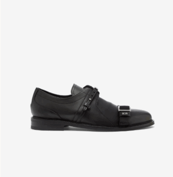 GCDS BLACK MULTI LACE BUCKLE DERBY SHOES