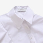 BESFXXK WHITE ASYMMETRIC RUFFLE BLOUSE