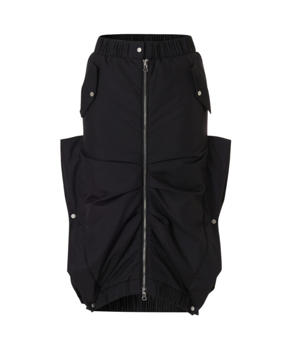 BESFXXK BLACK WAVY BOMBER SKIRTS