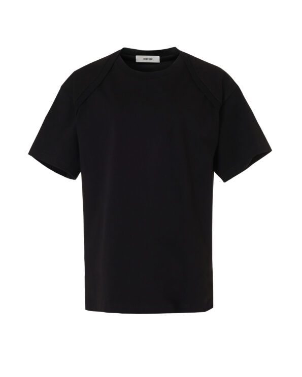 BESFXXK BLACK INFANT NECK JERSEY OVERSIZED T SHIRTS