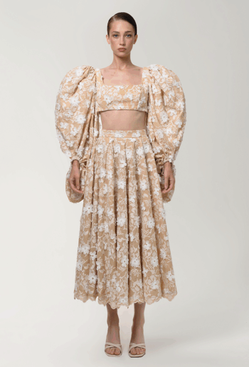 ANOUKI FLORAL FLARE SKIRT