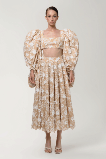 ANOUKI FLORAL FLARE SKIRT
