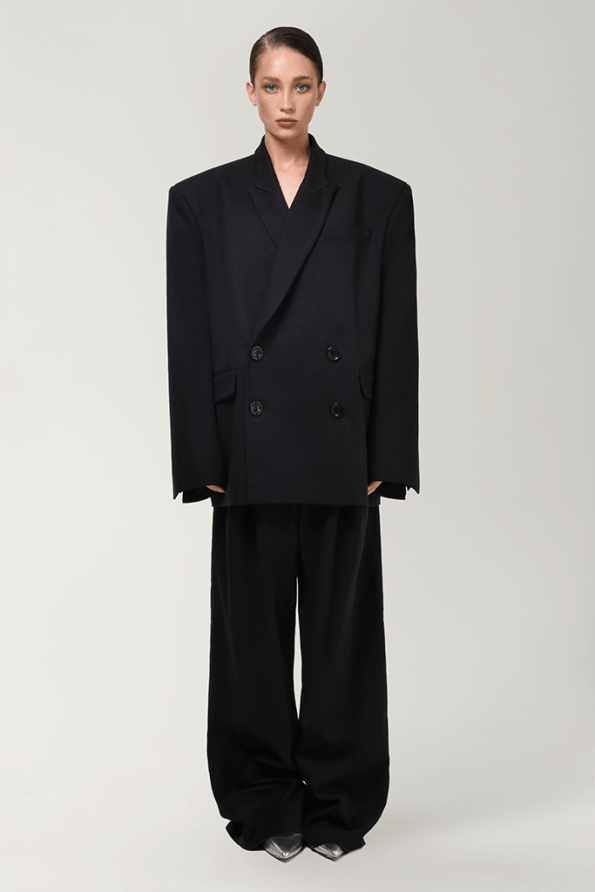 OVERSIZED MAN STYLE,OVERSIZED MAN STYLE SINGLE BREASTED BLACK LI
