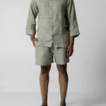 Chaldene Classic Men's Linen set matcha