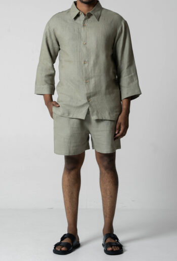 Chaldene Classic Men's Linen set matcha