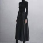 GUDO ASYMMETRIC MIDI SKIRT
