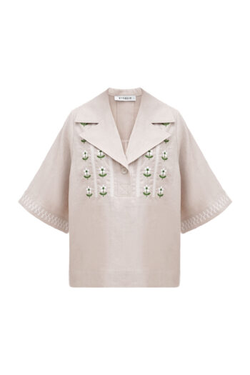 ETNODIM Gray linen casual shirt Bessarabiya