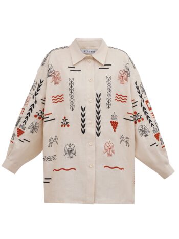 ETNODIM Beige linen embroidered shirt SLOVO