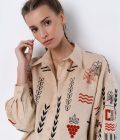 ETNODIM Beige linen embroidered shirt SLOVO,Beige linen embroidered shirt,Beige linen embroidered shirt SLOVO