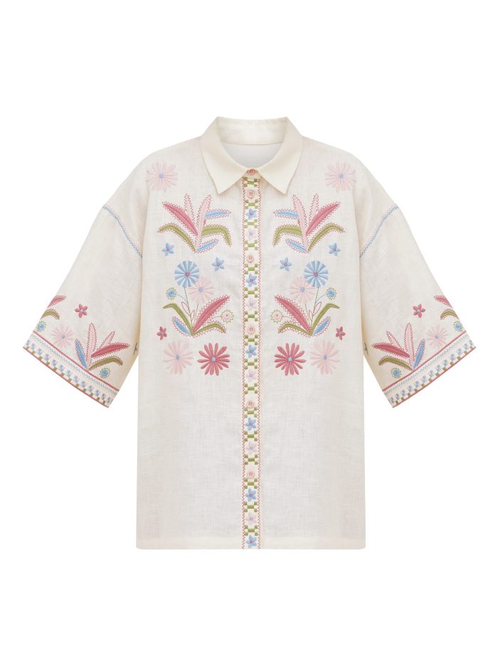 ETNODIM Linen shirt with floral embroidery Veselka,Linen shirt with floral embroidery Veselka,Linen shirt with floral embroidery