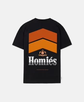 CHEVRON T-SHIRT BLACK ORANGE