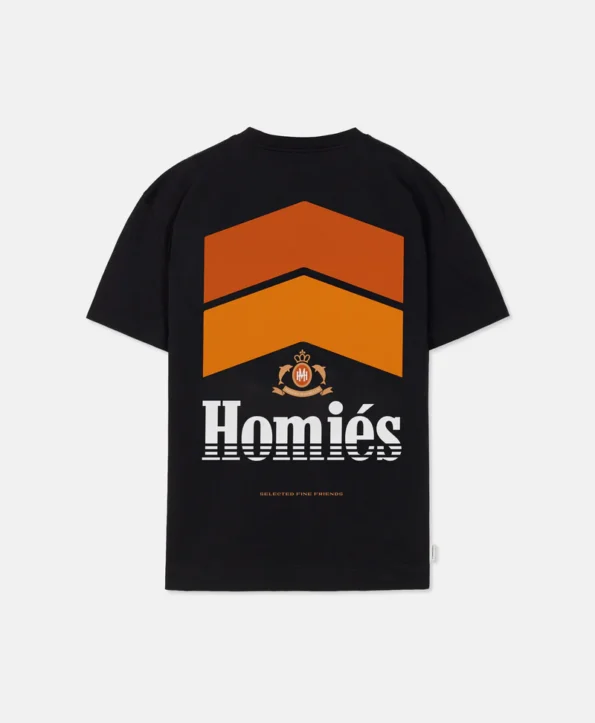 CHEVRON T-SHIRT BLACK ORANGE