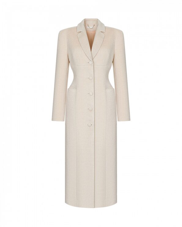Arapkhanova Square shoulder fitted coat beige,Square shoulder fitted coat beige