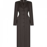 Arapkhanova Square shoulder fitted coat brown