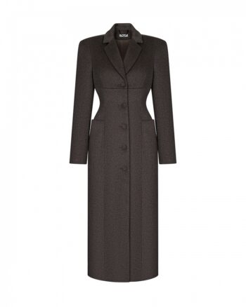 Arapkhanova Square shoulder fitted coat brown