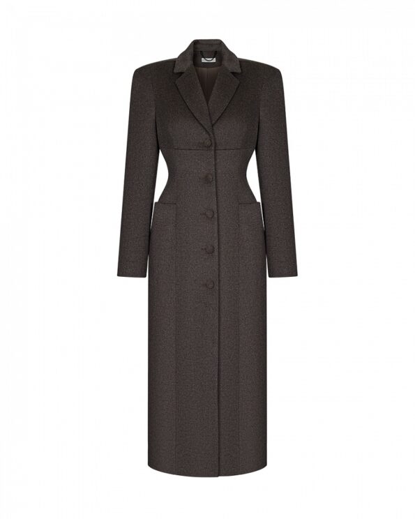 Arapkhanova Square shoulder fitted coat brown,Square shoulder fitted coat brown
