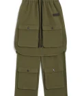 green navy Layered cargo sweatpant,Layered cargo sweatpant