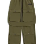 Freeminds green navy Layered cargo sweatpant 