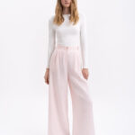 Etnodim Light pink linen women's pants «Agrus»