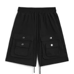 FREEMINDS FRENCH TERRY CARGO BLACK SHORT