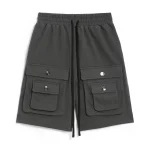 FREEMINDS FRENCH TERRY CARGO DARK GRAY SHORT