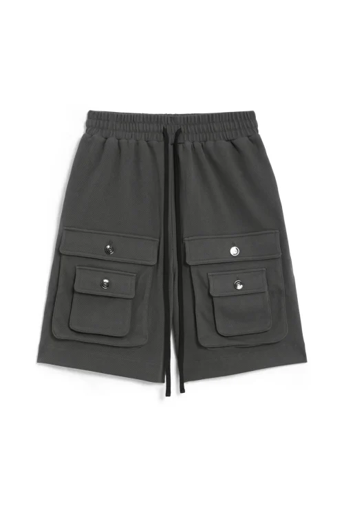 FREEMINDS FRENCH TERRY CARGO DARK GRAY SHORT