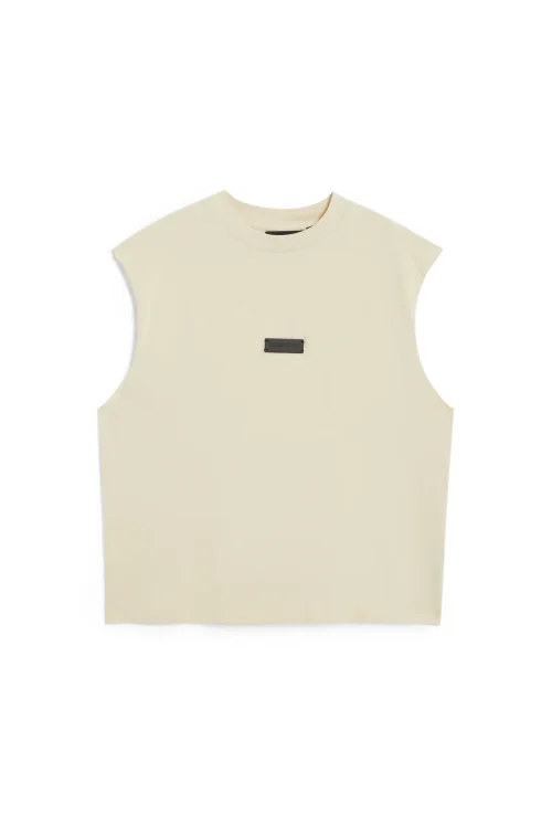 FREEMINDS CREAMY SLEEVELESS T-SHIRT