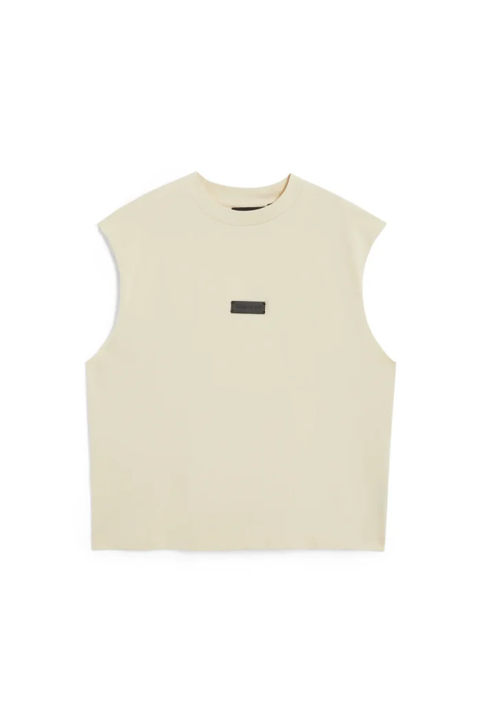 CREAMY SLEEVELESS T-SHIRT